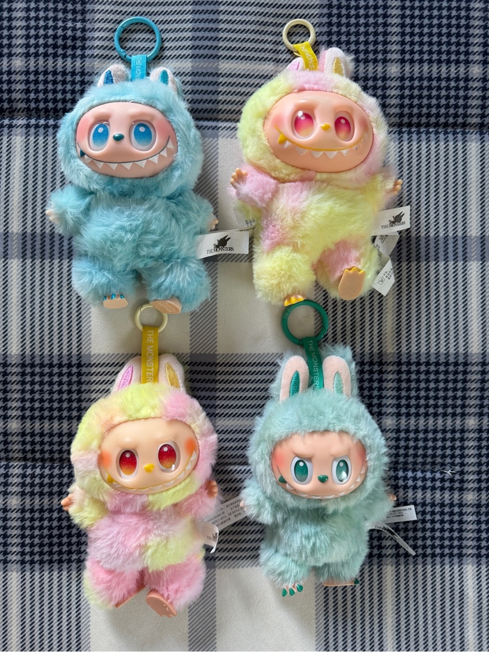 Labubu Inspired Monster Keychain - Pastel Blue & Multicolor